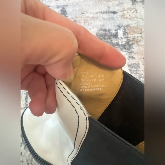 Coach Alexa Chelsea Boots White Leather Streetwear Chunky Heel Sz 8 - Picture 6 of 12